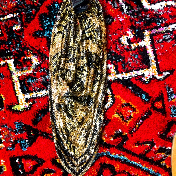 Douglas Ferguson c. 1980s handpainted metallic mesh bib Vintage Studio 54 - Picture 7 of 10